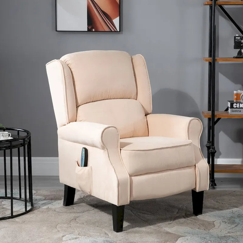 Fauteuil inclinable massant chauffant avec chauffage lombaire et télécommande