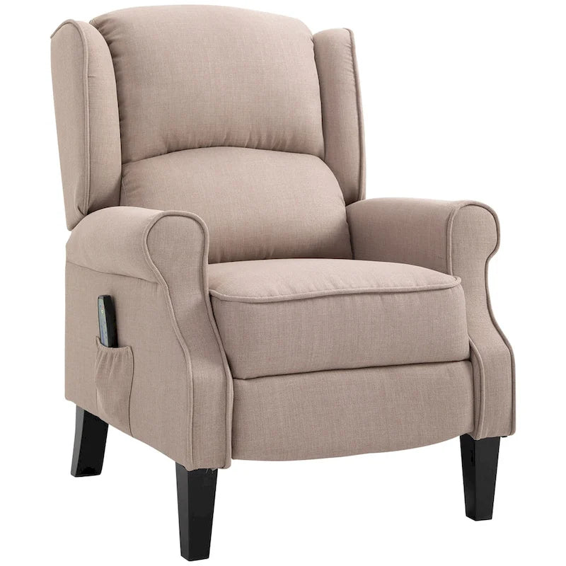 Fauteuil inclinable massant chauffant avec chauffage lombaire et télécommande