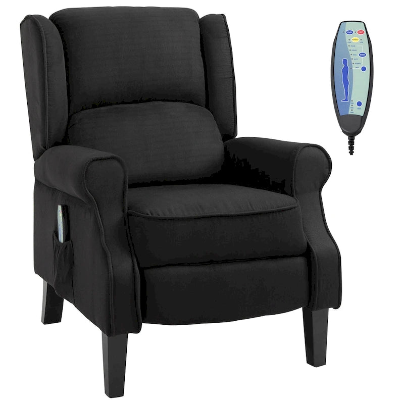 Fauteuil inclinable massant chauffant avec chauffage lombaire et télécommande