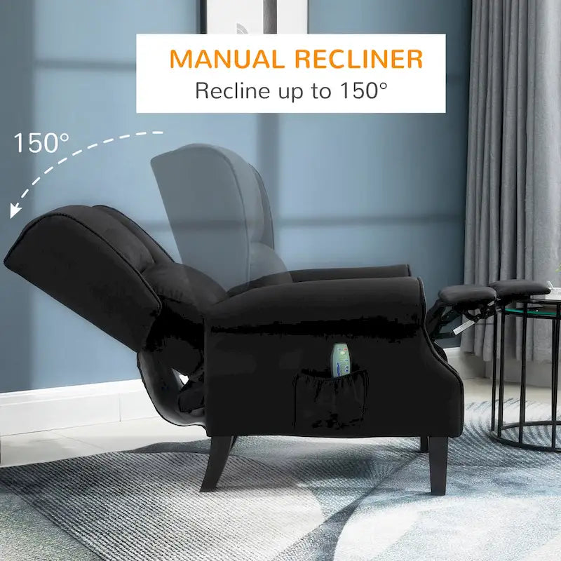 Fauteuil inclinable massant chauffant avec chauffage lombaire et télécommande