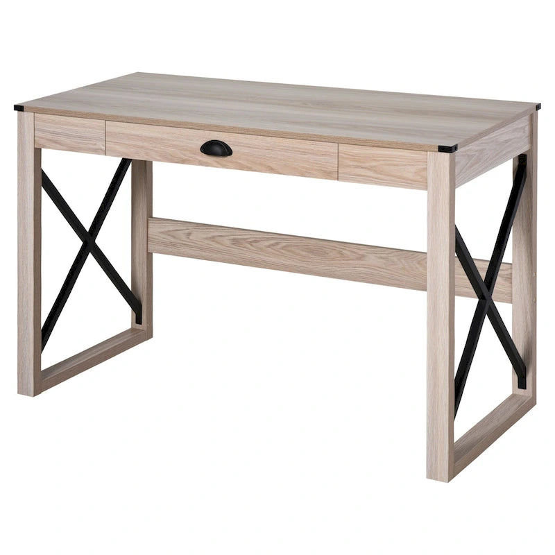 Modern Writing Office Desk with Storage Drawer and Spacious Work Surface for Home Office or Bedroom Workspaces