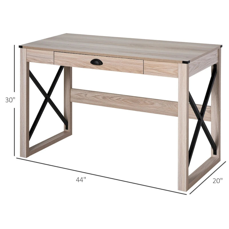 Modern Writing Office Desk with Storage Drawer and Spacious Work Surface for Home Office or Bedroom Workspaces