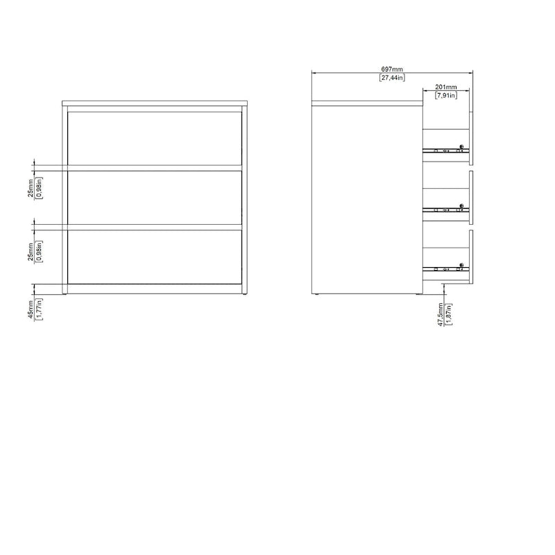 31-inch Wide 3-Drawer Chest