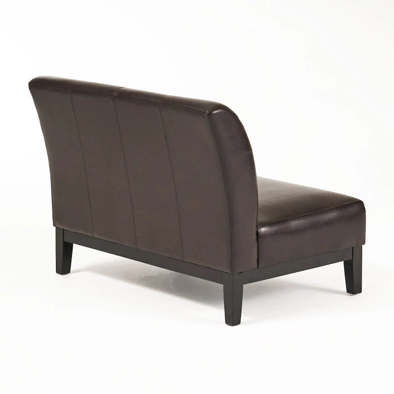 Zweisitzer-Sofa aus braunem Kunstleder