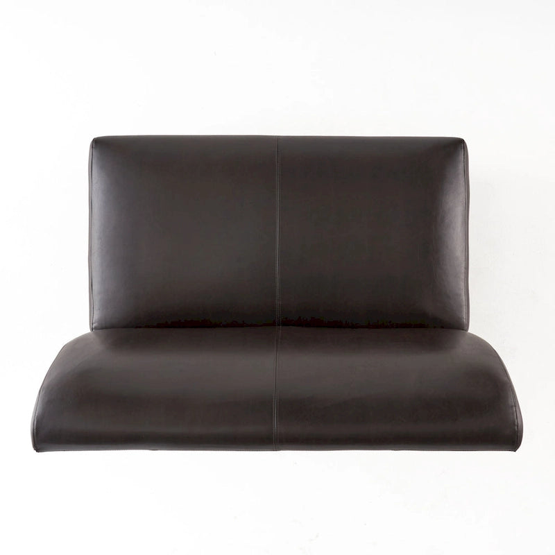 Zweisitzer-Sofa aus braunem Kunstleder