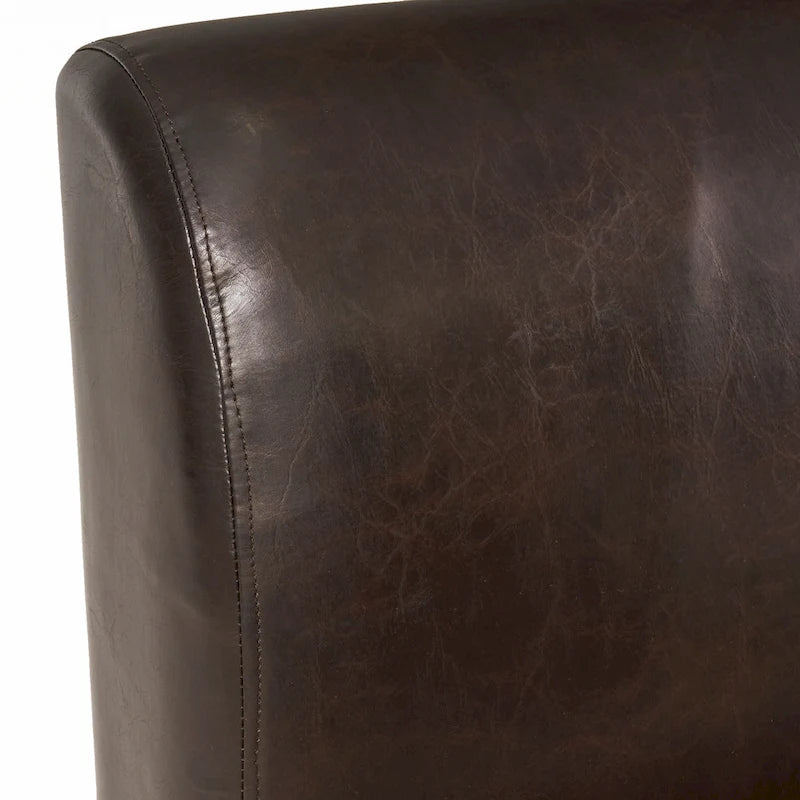 Zweisitzer-Sofa aus braunem Kunstleder