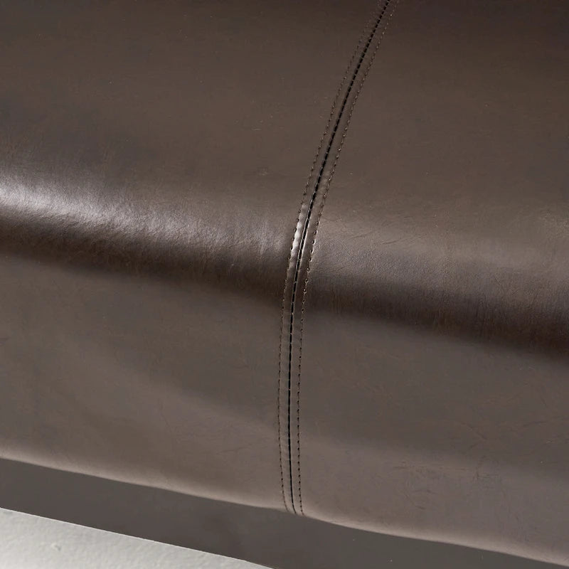 Zweisitzer-Sofa aus braunem Kunstleder