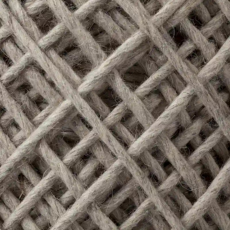 Pouf ottoman rond en laine tissée marron - repose-pieds et siège supplémentaire pour le salon