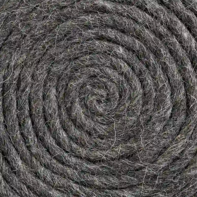 Pouf ottoman rond en laine tissée marron - repose-pieds et siège supplémentaire pour le salon