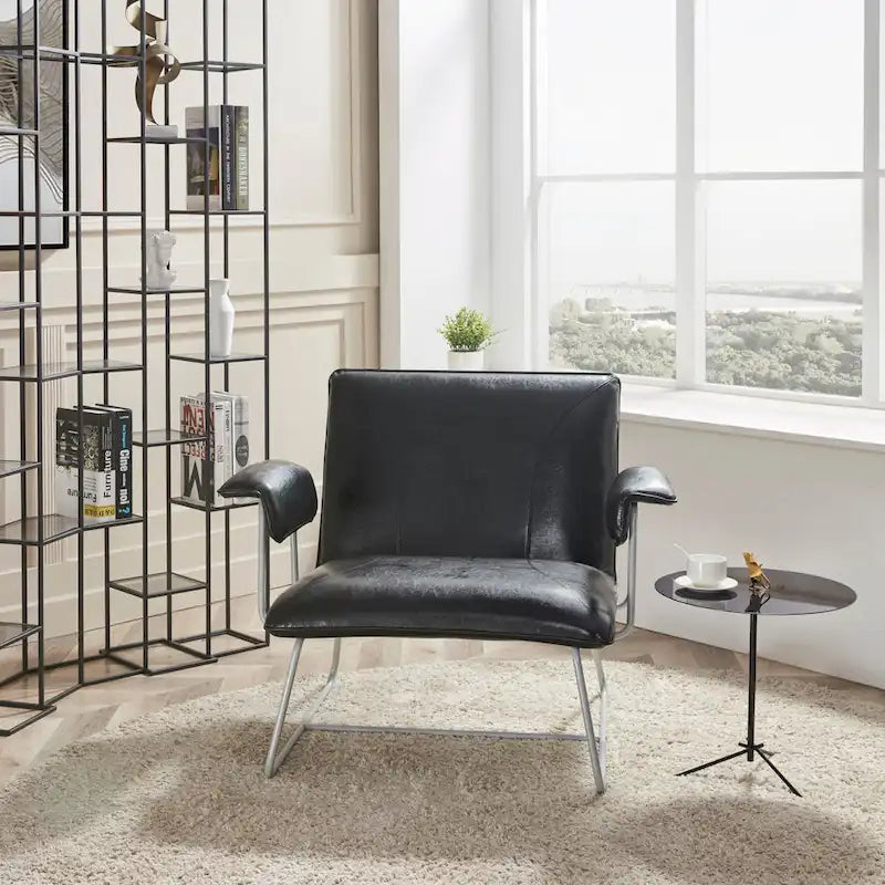 Fauteuil lounge en similicuir