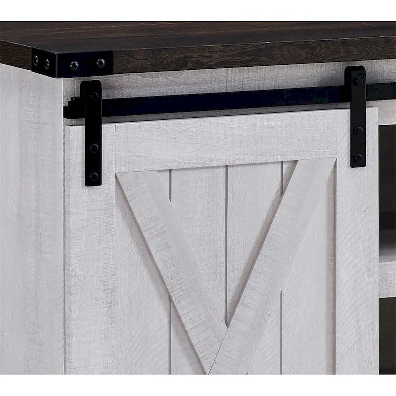 54 Farmhouse Sliding Barn Door TV Stand for TV up to 60 Inch Flat Screen