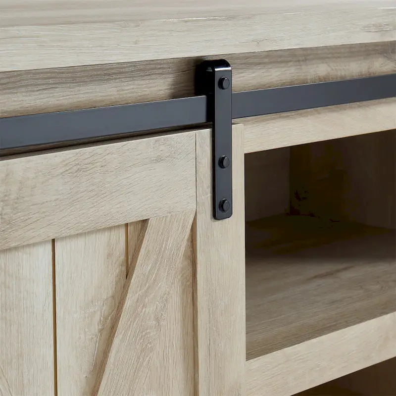 54 Farmhouse Sliding Barn Door TV Stand for TV up to 60 Inch Flat Screen