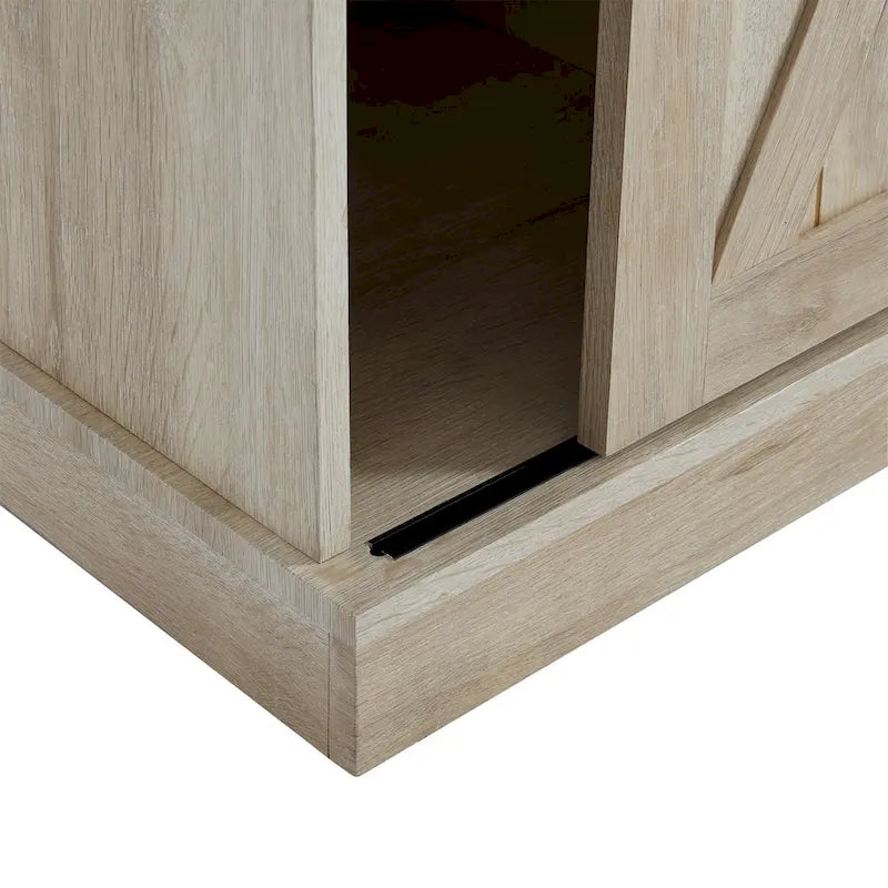 54 Farmhouse Sliding Barn Door TV Stand for TV up to 60 Inch Flat Screen
