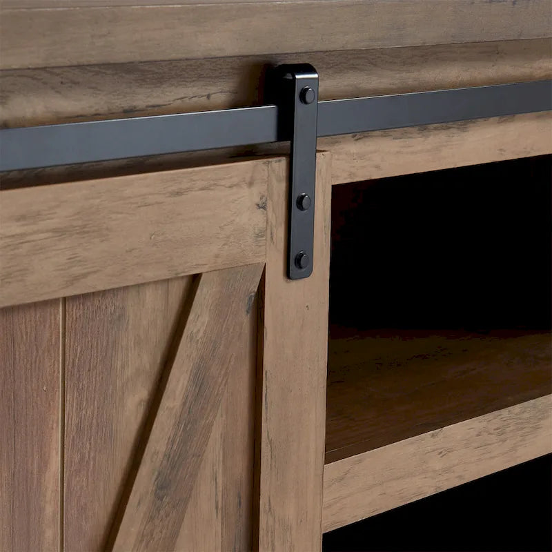54 Farmhouse Sliding Barn Door TV Stand for TV up to 60 Inch Flat Screen