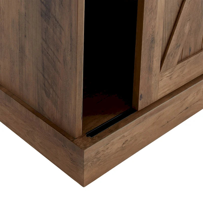 54 Farmhouse Sliding Barn Door TV Stand for TV up to 60 Inch Flat Screen