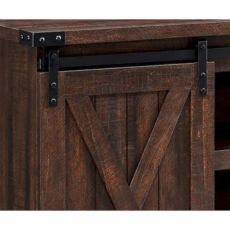 54 Farmhouse Sliding Barn Door TV Stand for TV up to 60 Inch Flat Screen