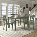 48-Inch Rectangular Antique Sage Green 5-Piece Dining Set