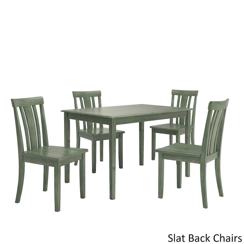 48-Inch Rectangular Antique Sage Green 5-Piece Dining Set