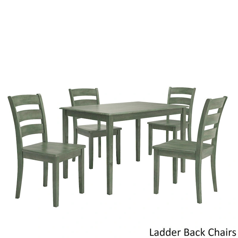 48-Inch Rectangular Antique Sage Green 5-Piece Dining Set