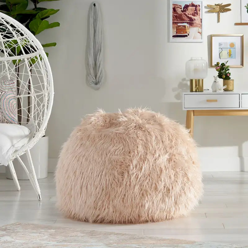Modern Glam Faux Fur Bean Bag