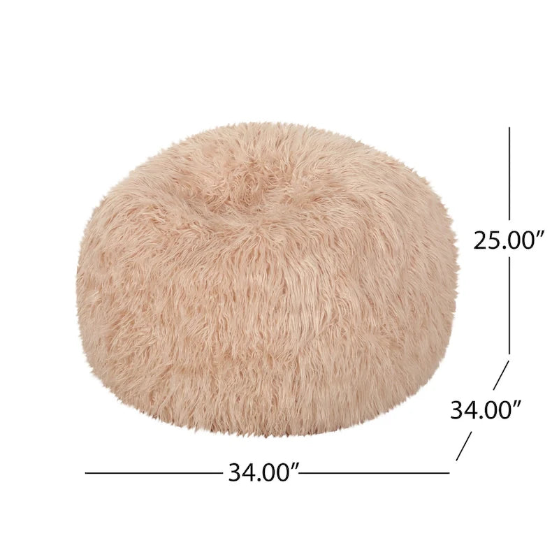 Modern Glam Faux Fur Bean Bag