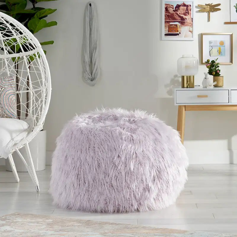 Modern Glam Faux Fur Bean Bag