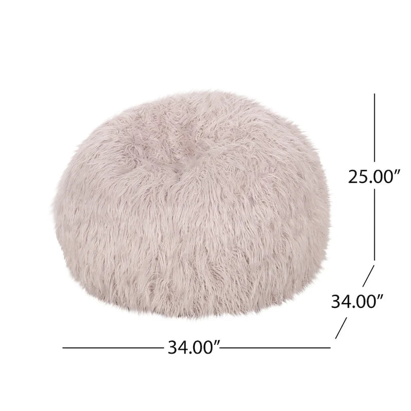 Modern Glam Faux Fur Bean Bag
