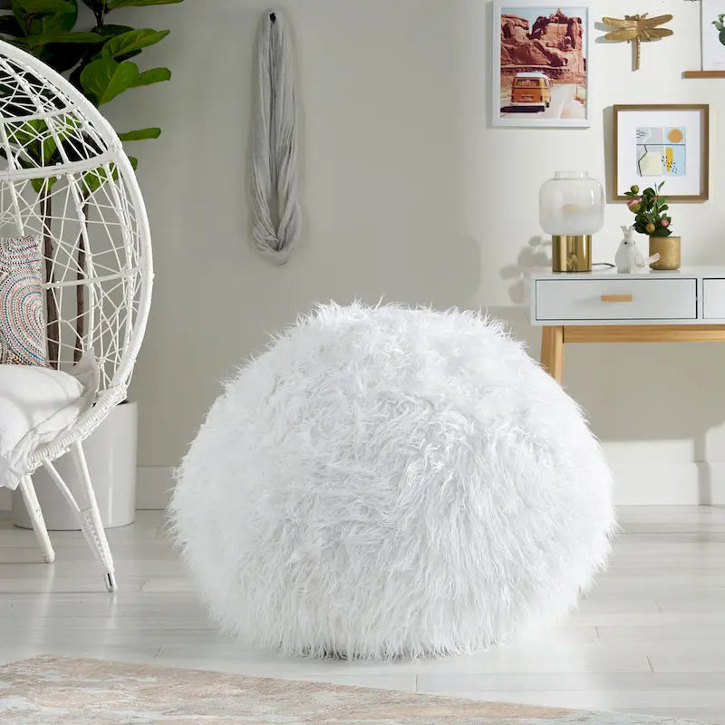 Modern Glam Faux Fur Bean Bag