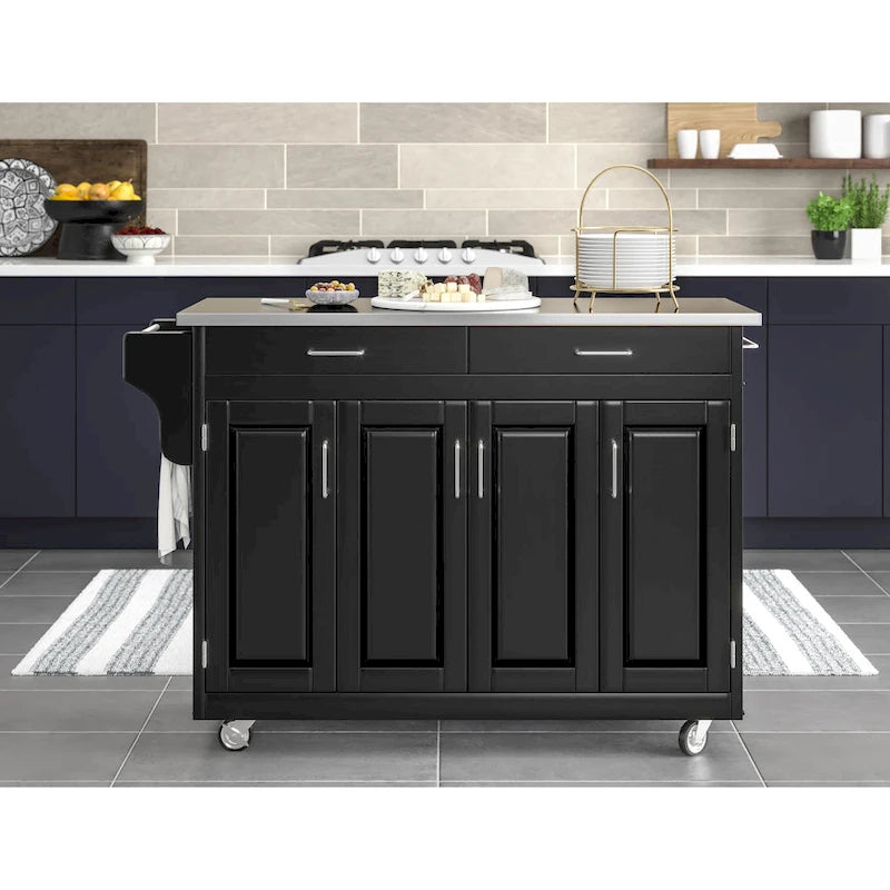 Create-a-Cart Black Kitchen Cart