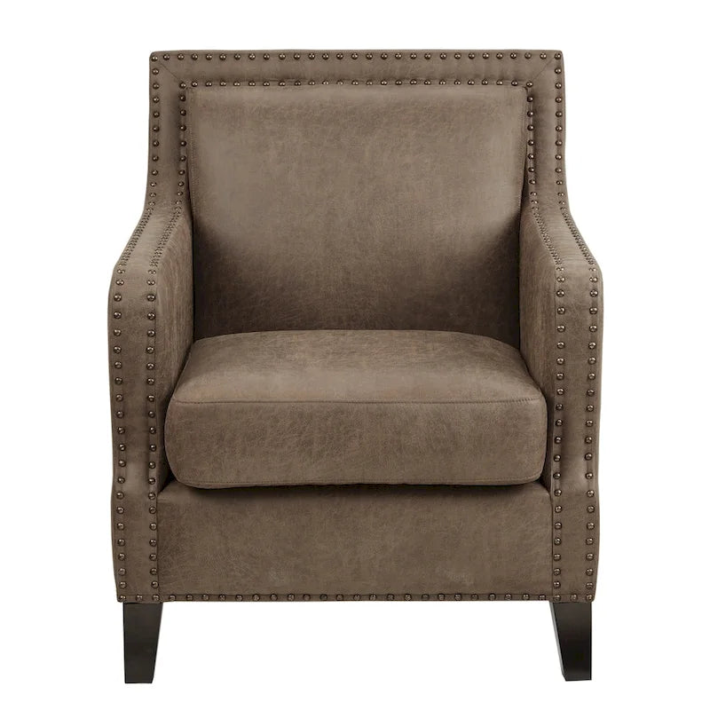 Modern Upholstered Accent Chair with Wood Legs for Living Room