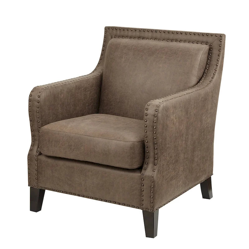 Modern Upholstered Accent Chair with Wood Legs for Living Room