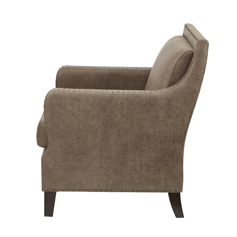 Modern Upholstered Accent Chair with Wood Legs for Living Room