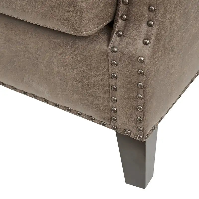 Fauteuil d’appoint moderne rembourré avec pieds en bois pour salon