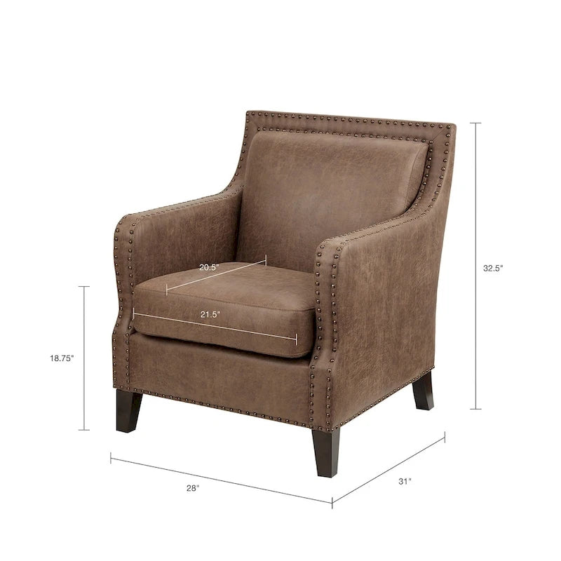 Fauteuil d’appoint moderne rembourré avec pieds en bois pour salon