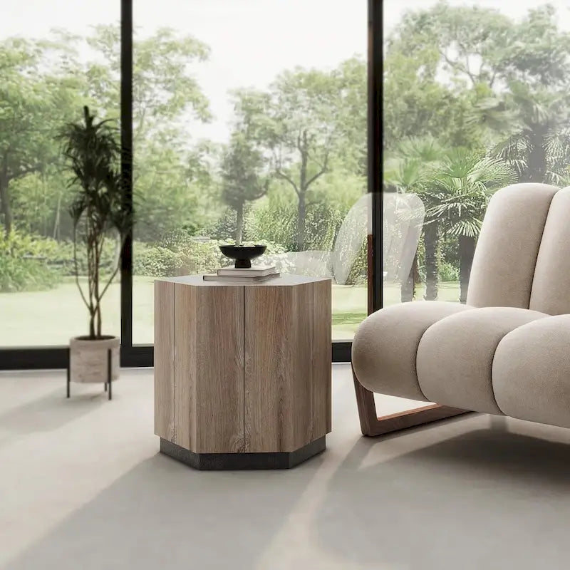 Hexagonal Coffee Table, Scratch Resistant Center Table with Drawers