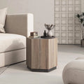 Hexagonal Coffee Table, Scratch Resistant Center Table with Drawers
