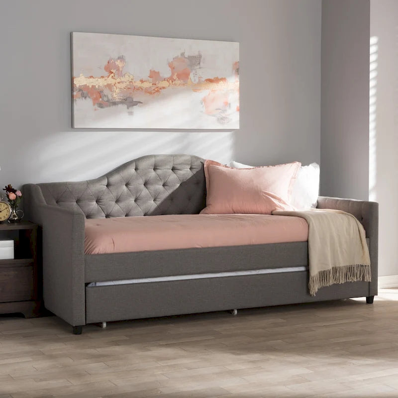 Contemporary Fabric Daybed with Trundle