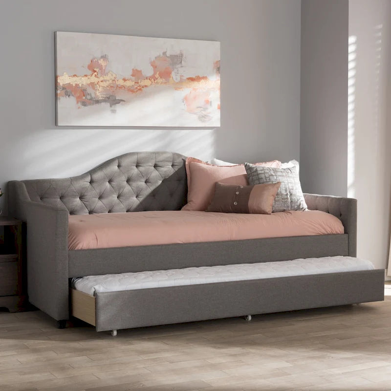 Contemporary Fabric Daybed with Trundle
