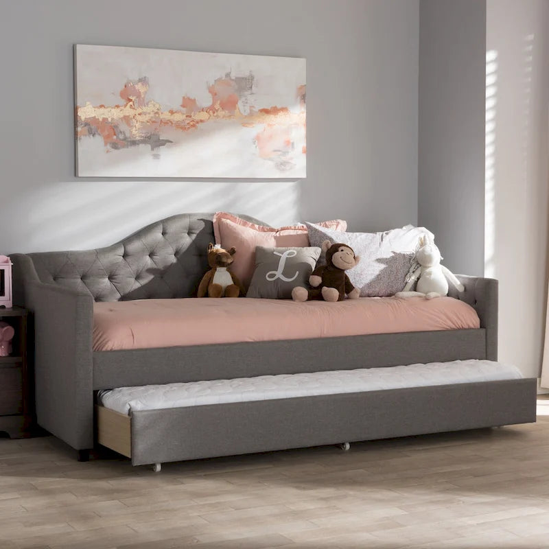 Contemporary Fabric Daybed with Trundle