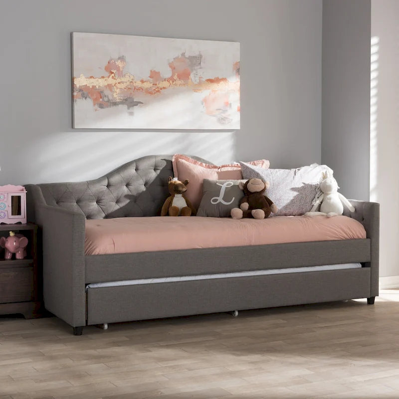Contemporary Fabric Daybed with Trundle