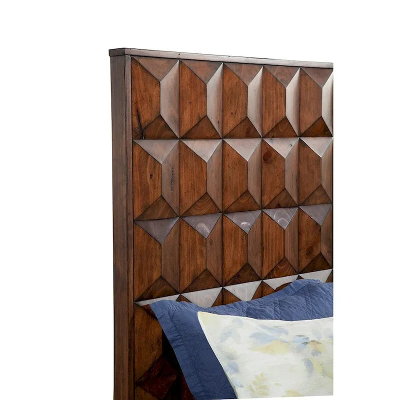 Wood Headboard in Antique Brown