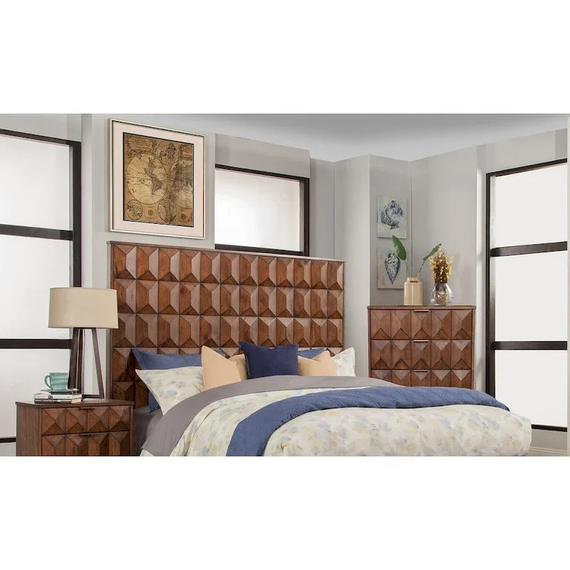 Wood Headboard in Antique Brown
