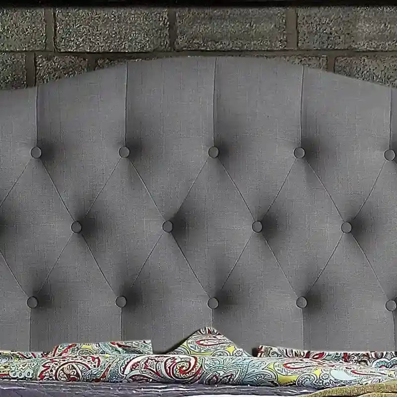 Curved Upholstered Button-tufted Platform Bed Frame