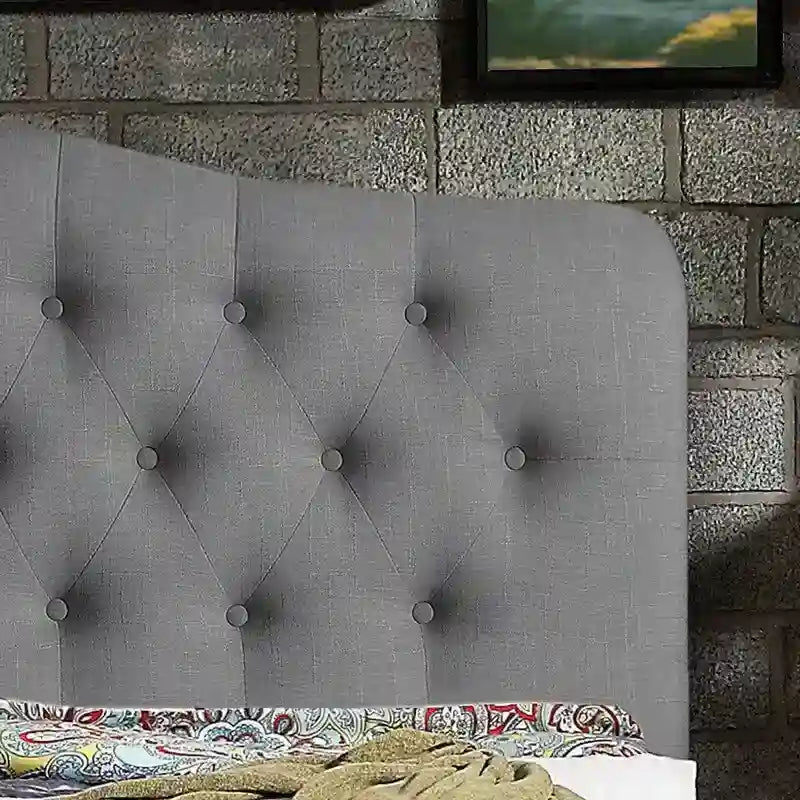 Curved Upholstered Button-tufted Platform Bed Frame