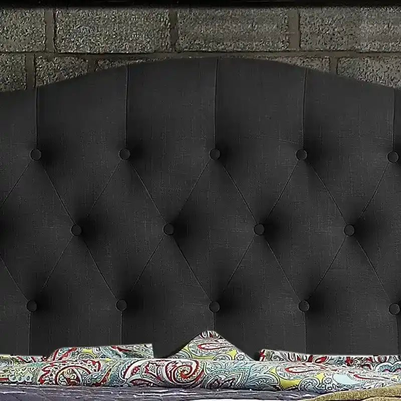 Curved Upholstered Button-tufted Platform Bed Frame
