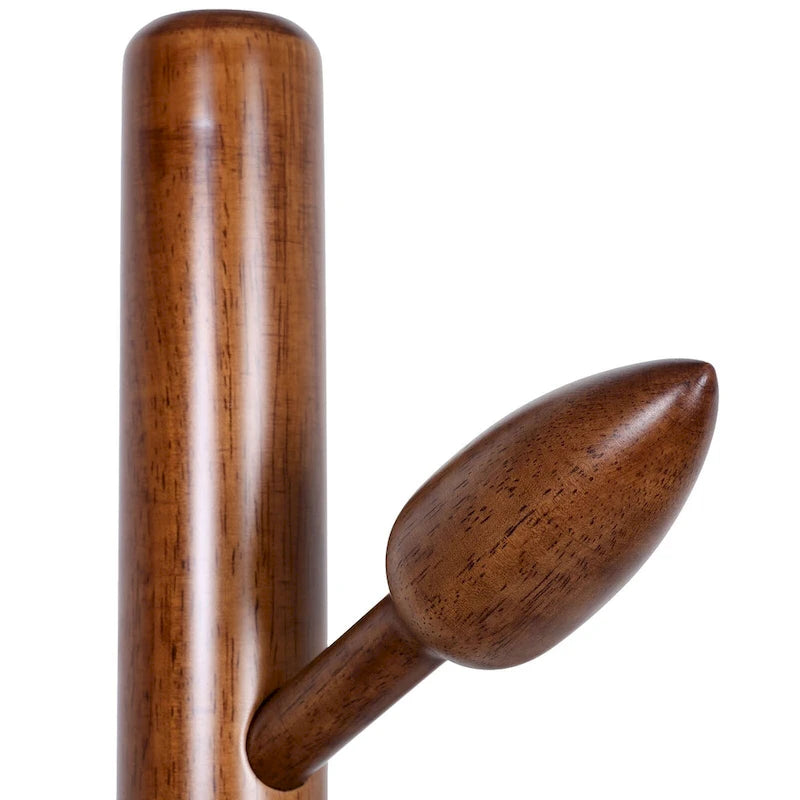 Vrijstaande kapstok van rubberhout, kapstokboom met 8 knopvormige haken - 15.75Dia. x 72.44H