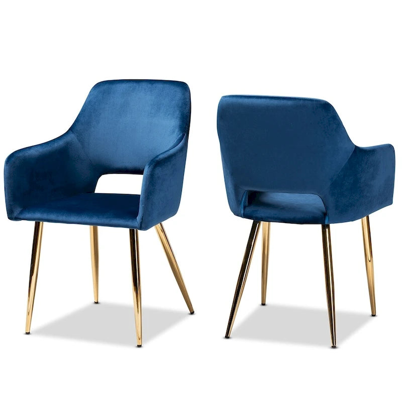 Elegantní luxusní čalouněná sada 2 jídelních židlí