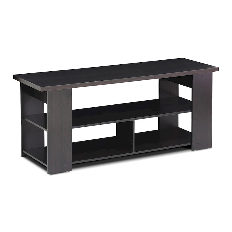 Espresso Media Cabinet with Open Shelves — TV Stand for 42–60 Inch Screens
