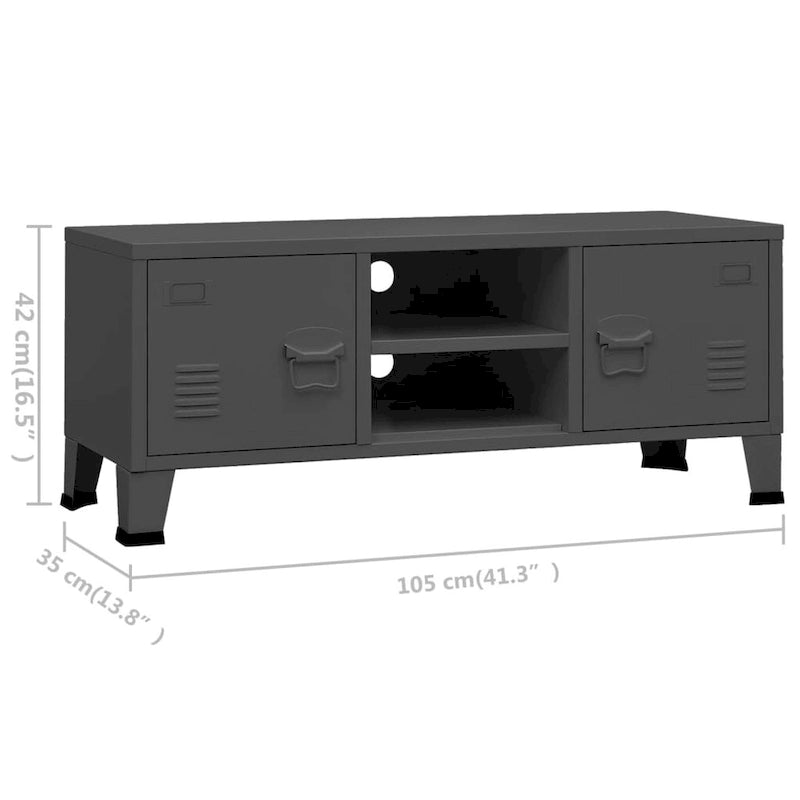 TV Stand TV Console Sideboard TV Unit Home Media Unit Cupboard Metal - 41.3 x 13.8 x 16.5