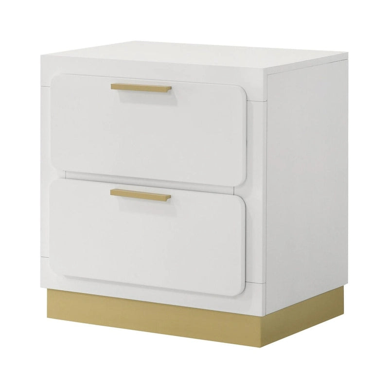 2-Drawer Nightstand with Open Shelf — Bedside Table for Bedroom Storage